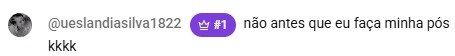 Comentário sobre fazer a pós